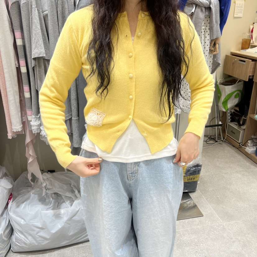 BY FLOW東大門直郵女士新款休閑熱賣時尚26春季針織衫蕾絲BY FLOW針織衫