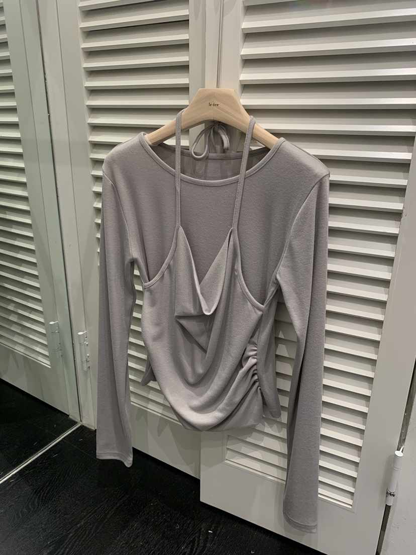 LE OVE/VERDI東大門代購女裝新款休閑推薦長袖T恤假兩件LE OVE/VERDI長袖T恤