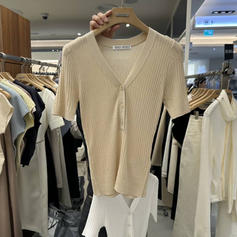 MER東大門直郵女士新品推薦26春季人氣時尚熱賣針織衫V領MER/ANGELO BIANCO針織衫