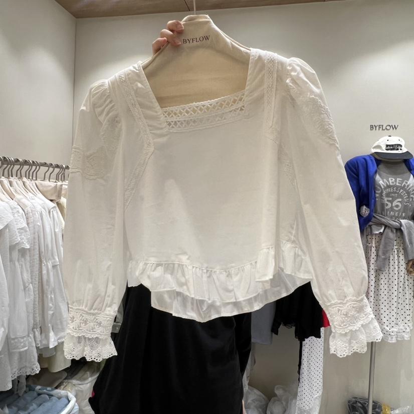 BY FLOW東大門代購女士新品熱賣26春季推薦職業襯衫蕾絲衫BY FLOW襯衫/蕾絲衫