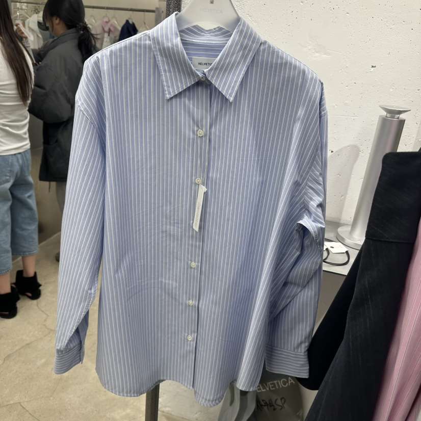 HELVETICA東大門代購女士新款休閑人氣襯衫蕾絲衫含腰繩條紋HELVETICA襯衫/蕾絲衫