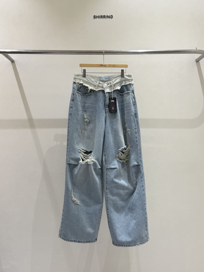 SHIRRING東大門直郵女裝新款人氣熱賣時尚休閑牛仔褲腰帶SHIRRING牛仔褲