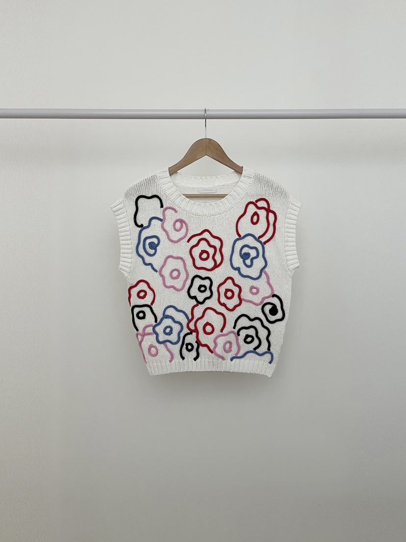 RE:OPENING東大門直郵女裝新款時尚真品休閑針織衫手工刺繡RE:OPENING針織衫