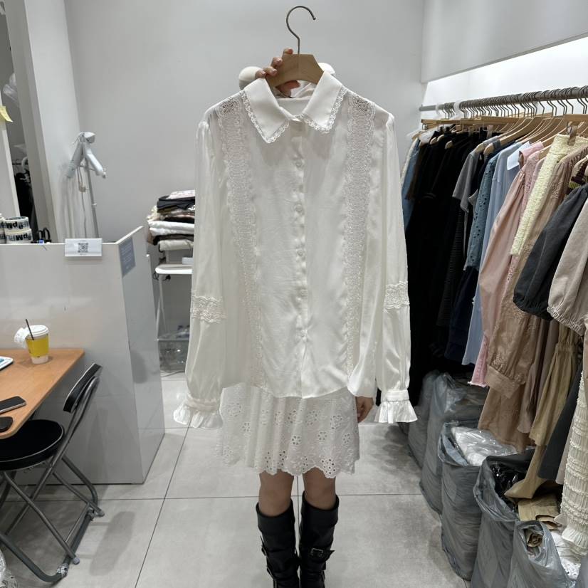 XPARTY東大門實拍女士新品真品26春夏人氣休閑襯衫蕾絲衫XPARTY襯衫/蕾絲衫