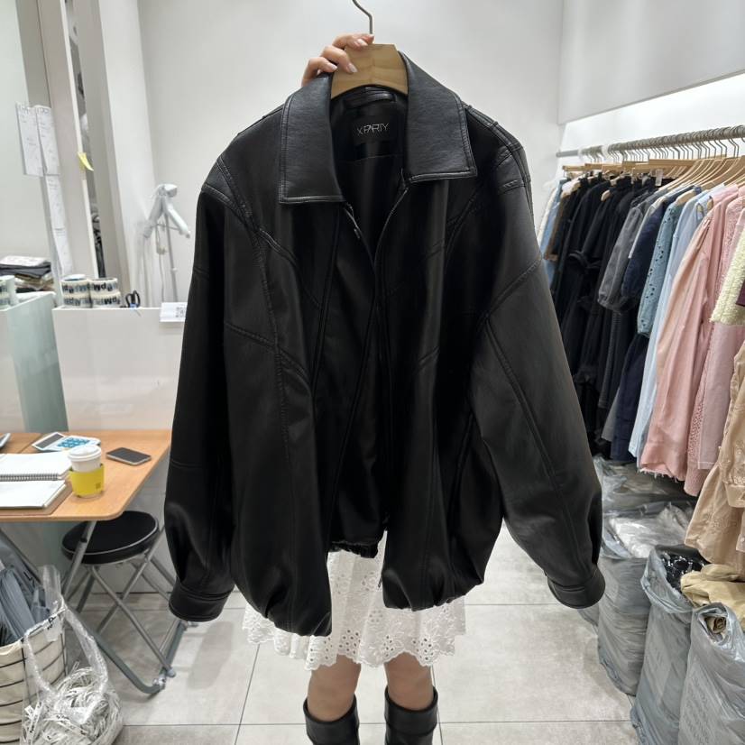 XPARTY東大門實拍女裝新品真品人氣職業時尚26春夏休閑皮衣XPARTY皮衣