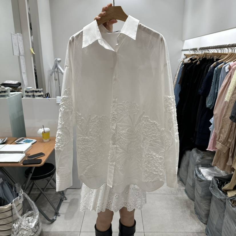 XPARTY東大門代購女士新品職業熱賣真品時尚襯衫蕾絲衫刺繡XPARTY襯衫/蕾絲衫