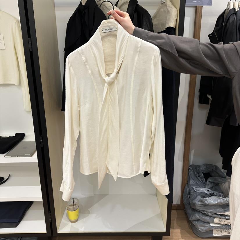 MUYBIEN東大門實拍女裝新款職業26春夏人氣襯衫蕾絲衫圍巾MUYBIEN襯衫/蕾絲衫