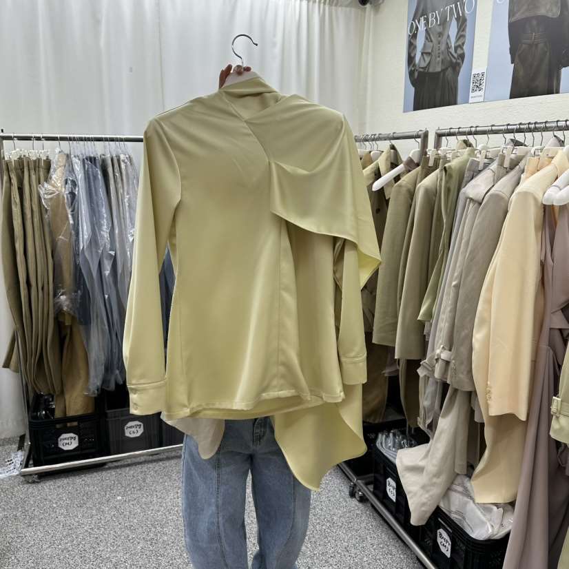 ONEBYTWO東大門直郵女士新品人氣推薦襯衫蕾絲衫圍巾緞面ONE BY TWO襯衫/蕾絲衫