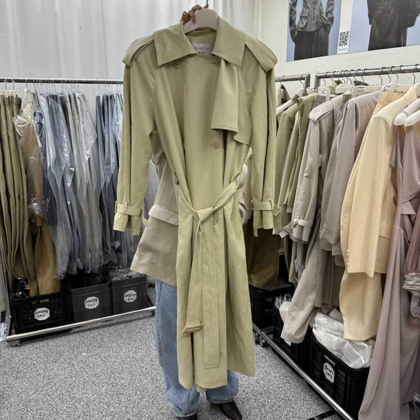 ONEBYTWO東大門實拍女裝新品時尚熱賣推薦休閑真品長款風衣ONE BY TWO長款風衣