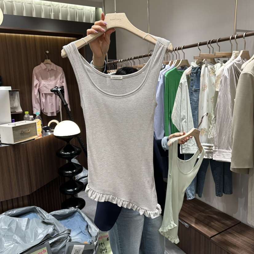 BABYTOUCH韓國直郵女士新品真品職業推薦休閑吊帶背心褶皺BABYTOUCH吊帶/背心