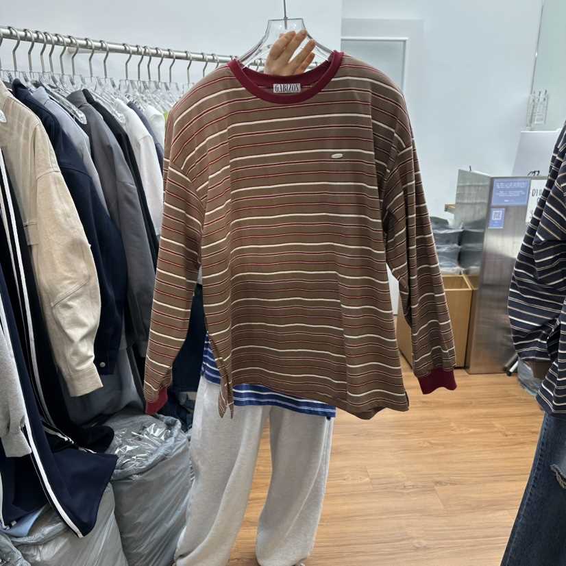 GABIZON東大門代購女裝新品休閑推薦時尚熱賣長袖T恤條紋GABIZON長袖T恤