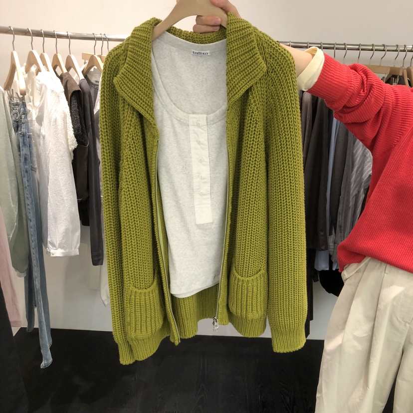 TAFFETA/MURET東大門直郵女士新款人氣針織衫不含內搭拉鏈TAFFETA/MURET針織衫