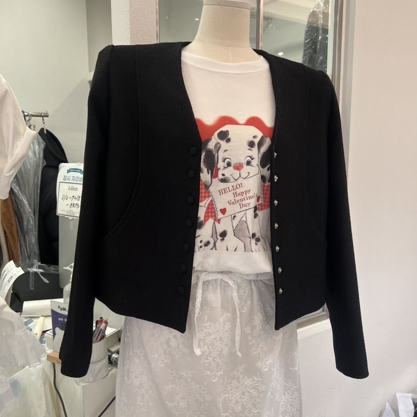 LELEN東大門代購女士新款時尚26春夏職業人氣休閑夾克粗花呢LELEN夾克