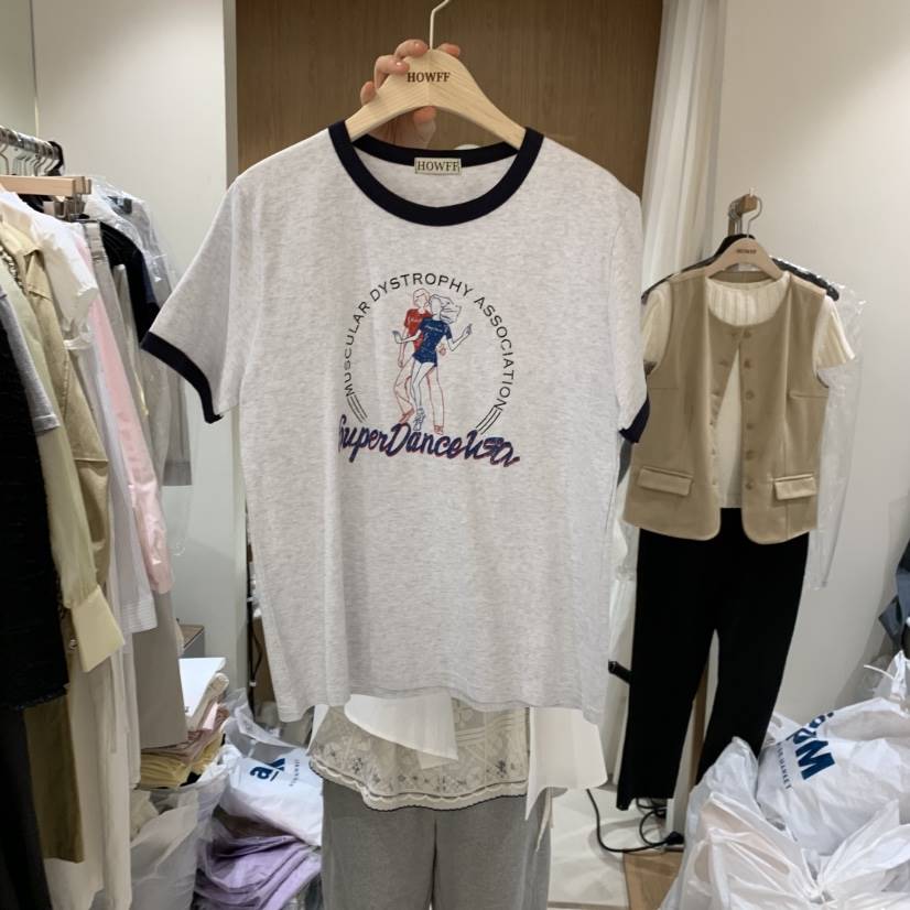 HOWFF東大門直郵女裝新品人氣職業時尚真品休閑26春夏T恤HOWFFT恤