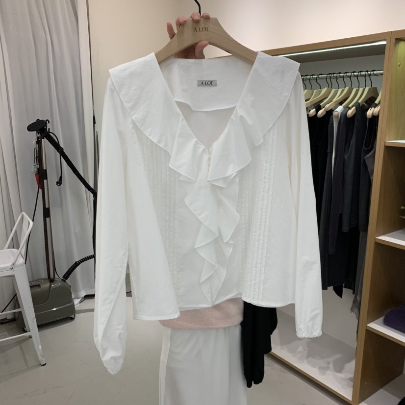 ALOT韓國直郵女裝新款時尚熱賣推薦人氣職業襯衫蕾絲衫褶裥A LOT襯衫/蕾絲衫