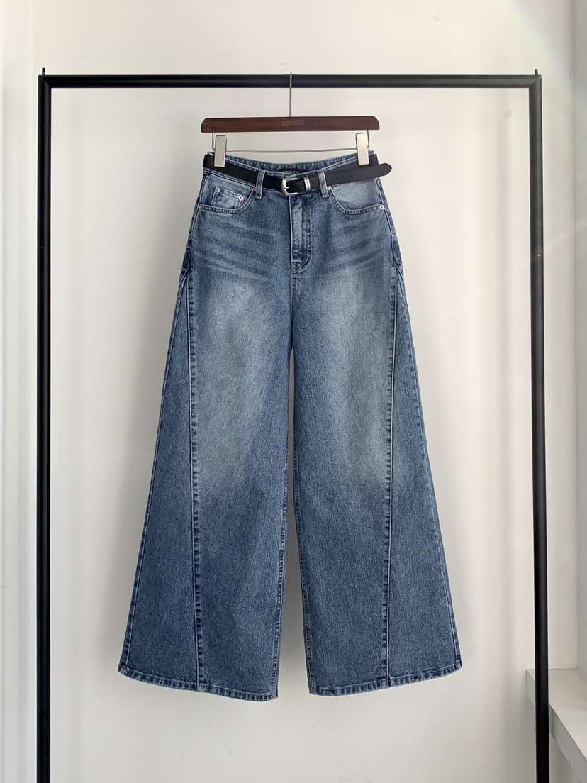 DAVICHI/D.SECOND東大門直郵女士新款職業牛仔褲含隨機腰帶DAVICHI/D.SECOND牛仔褲