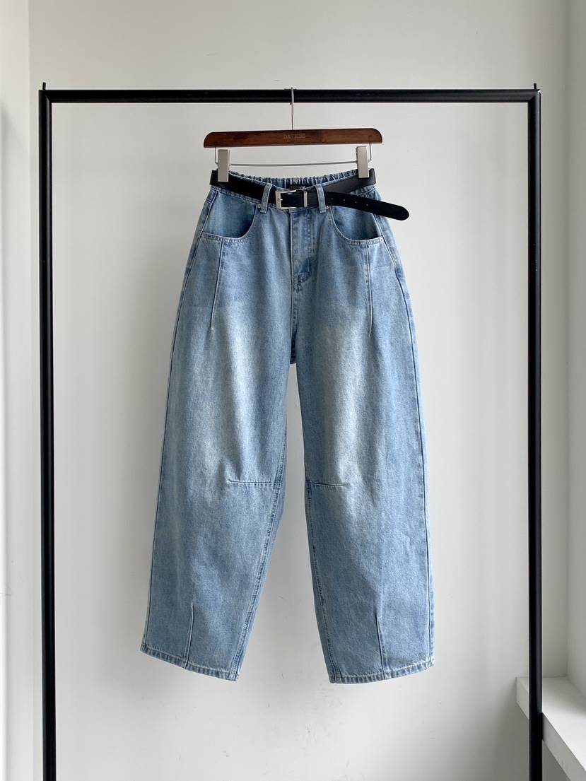 DAVICHI/D.SECOND東大門代購女裝新品職業牛仔褲含隨機腰帶DAVICHI/D.SECOND牛仔褲