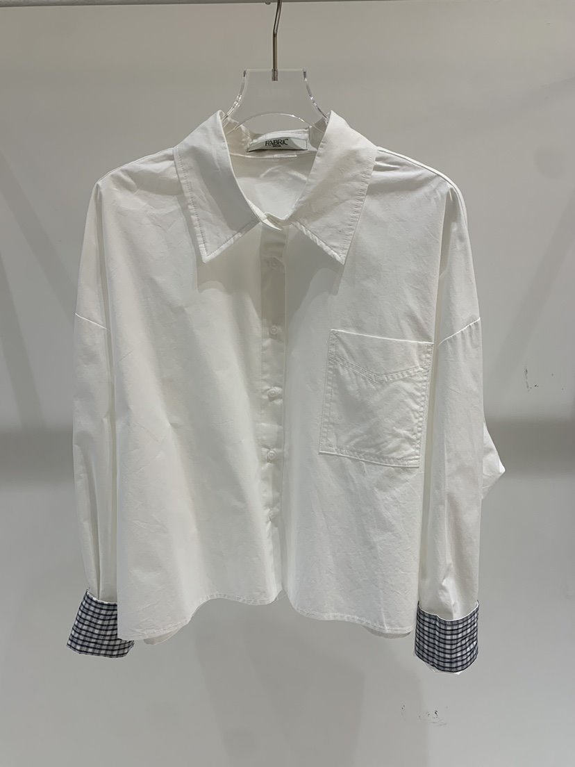 FABRIC韓國代購女裝新款26春夏推薦熱賣真品襯衫蕾絲衫格子FABRIC襯衫/蕾絲衫