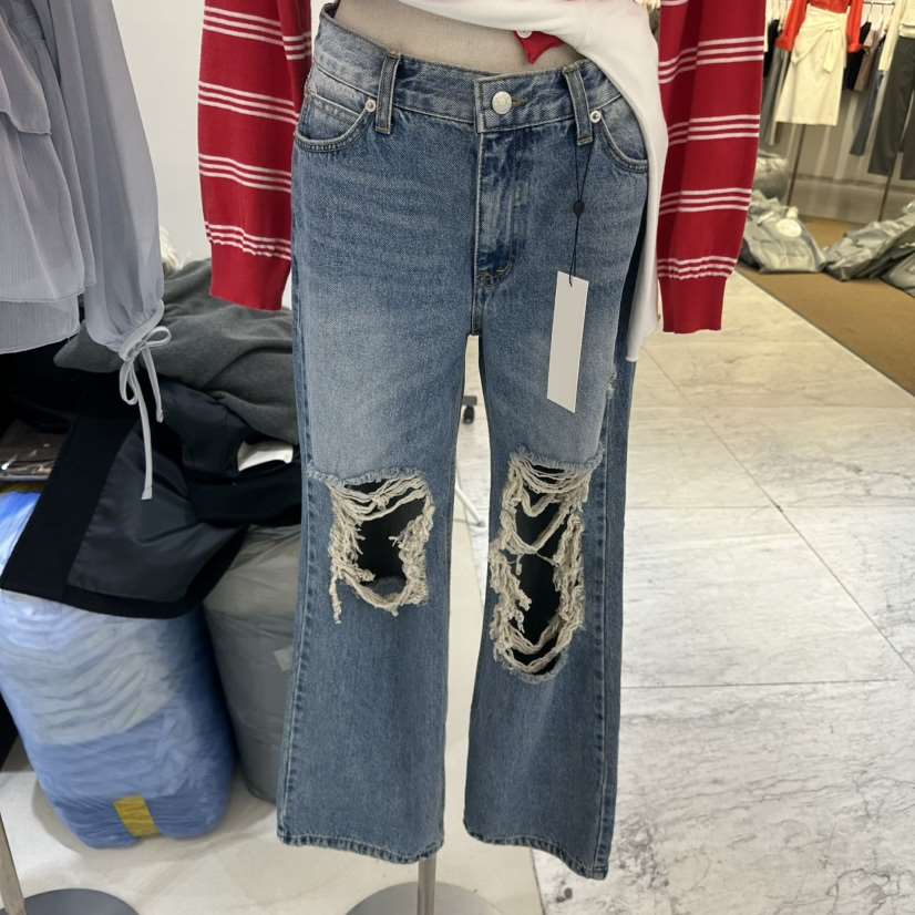 BAGUETTE-P東大門代購女士新款推薦時尚人氣熱賣牛仔褲破洞BAGUETTE-P牛仔褲