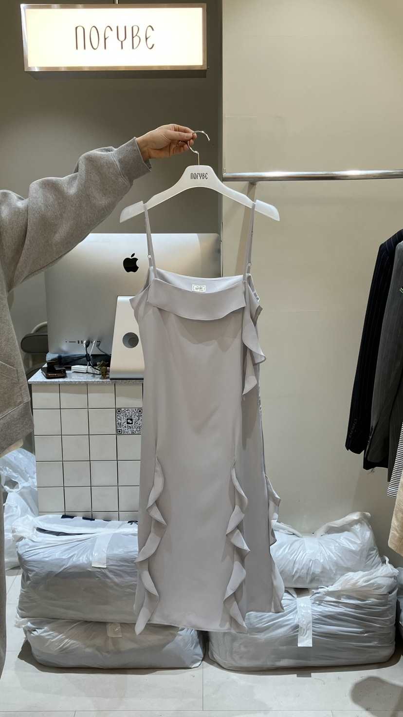 NOFYBE韓國東大門代購女士新品時尚職業26春夏連衣裙荷葉邊NOFYBE連衣裙