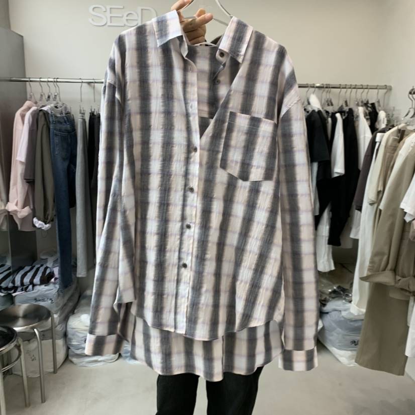 LEESEED-A韓國東大門代購女士新款26春夏襯衫蕾絲衫格子SEeD/LEESEED襯衫/蕾絲衫