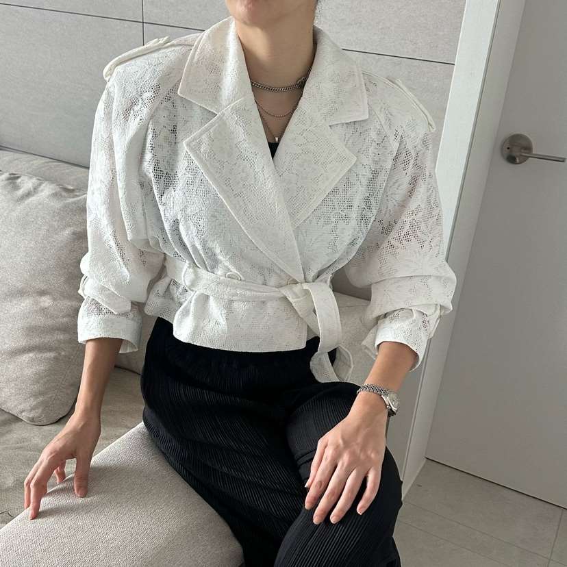 SOUIT韓國東大門直郵女士新款休閑推薦人氣熱賣夾克含腰帶SOUIT by mabel-L夾克