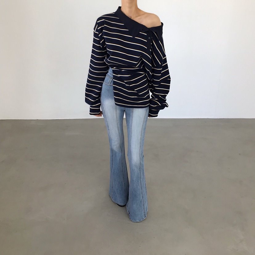 2TWO MOON韓國代購女裝新款時尚職業人氣26春夏熱賣長袖T恤2TWO MOON長袖T恤