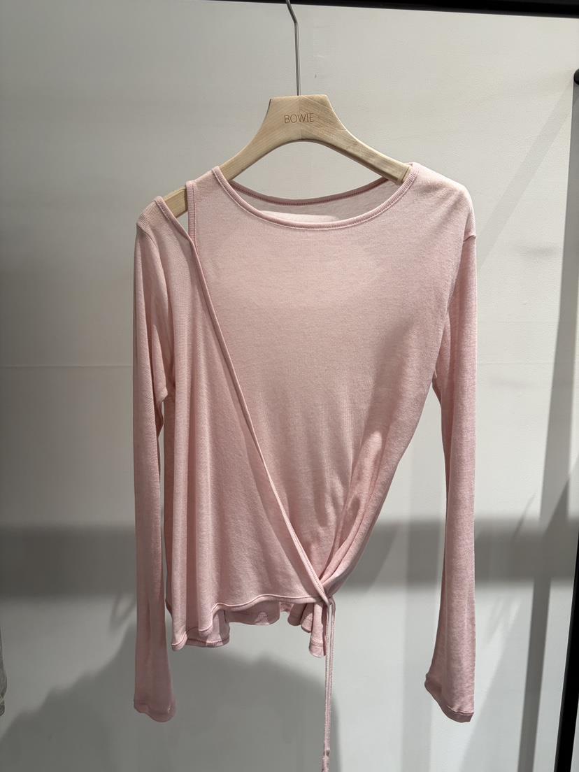 BOWIE韓國直郵實拍女裝新款26春夏休閑時尚職業熱賣長袖T恤BOWIE長袖T恤