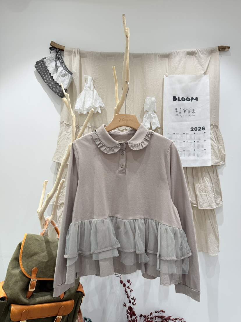 BLOOM韓國直郵實拍女士新品休閑26春夏熱賣推薦職業長袖T恤BLOOM-S長袖T恤