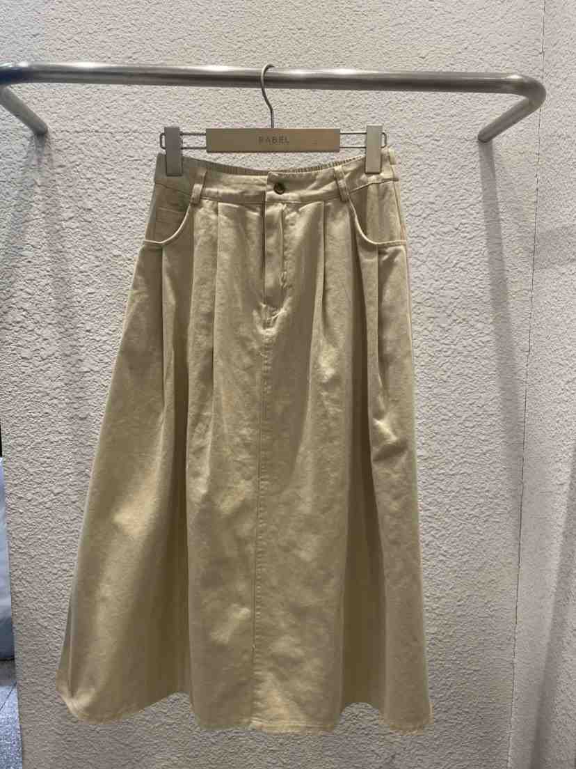 BABEL東大門代購女士新款職業人氣26春夏推薦熱賣長裙褶裥BABEL長裙