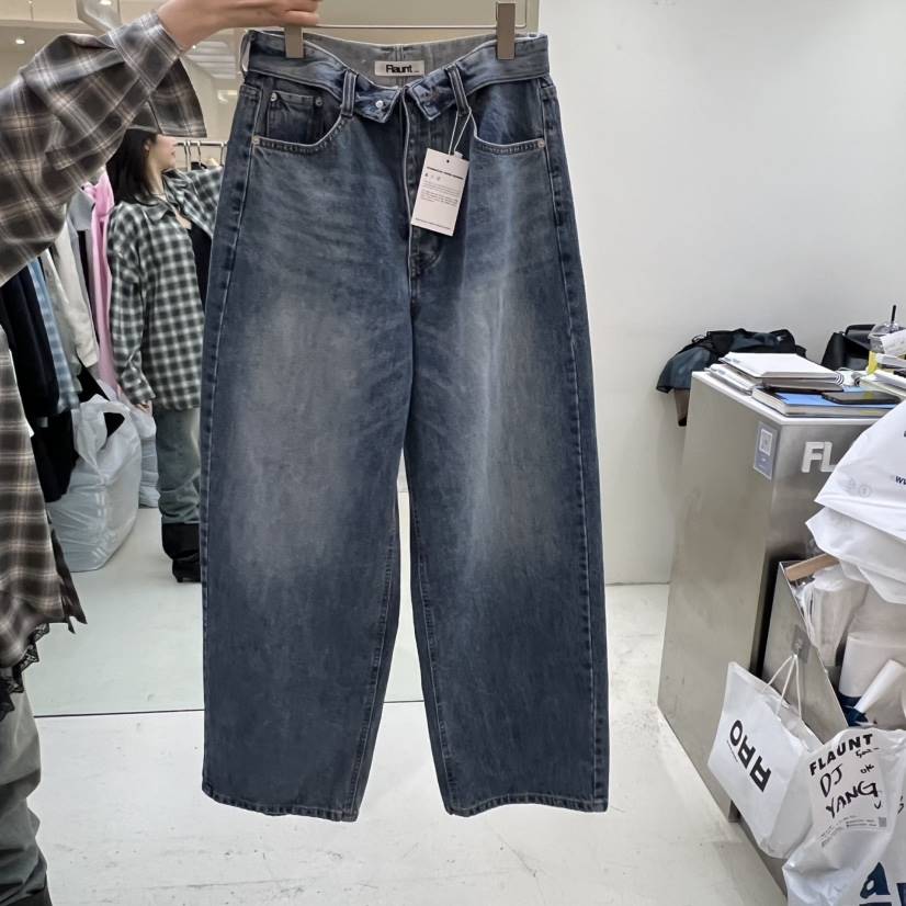 FLAUNT東大門直郵女士新款職業26春夏熱賣人氣休閑牛仔褲FLAUNT牛仔褲