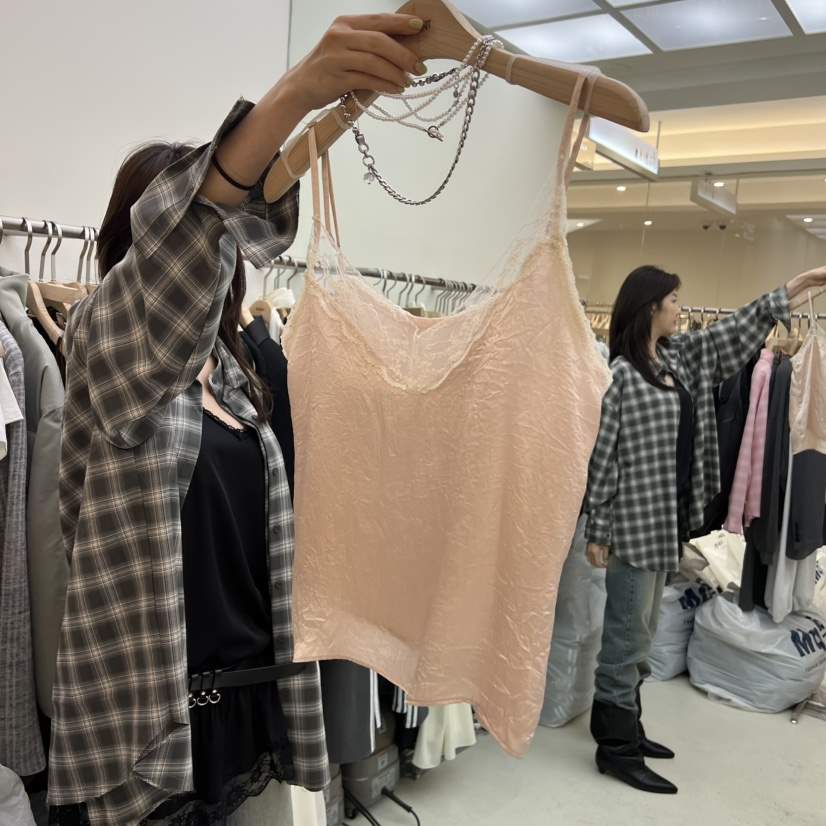 FLAUNT韓國代購女士新款時尚真品26春夏推薦吊帶背心絲質FLAUNT吊帶/背心