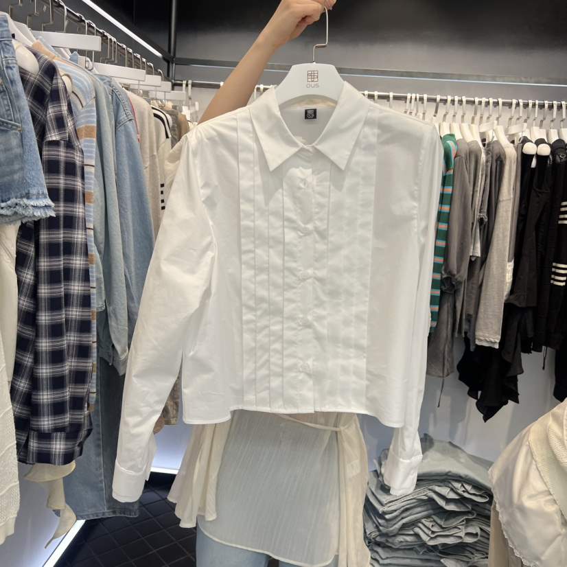 OUS/INCH-L東大門實拍女裝新品時尚26春夏襯衫蕾絲衫雙層OUS/INCH襯衫/蕾絲衫