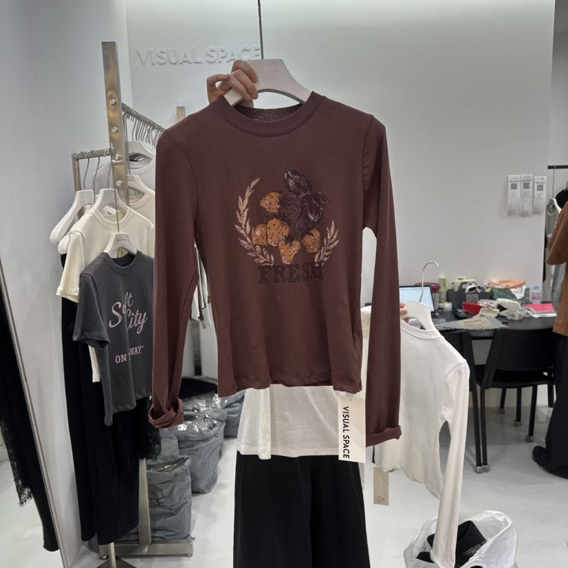 VISUAL SPACE/PAGE92/FLEISCHER韓國直郵女士新品人氣長袖T恤VISUAL SPACE/PAGE92/FLEISCHER長袖T恤