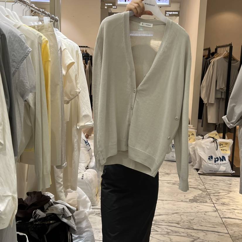 WOOD SAGE韓國代購女士新品人氣推薦時尚26春夏針織衫V領開衫WOOD SAGE針織衫