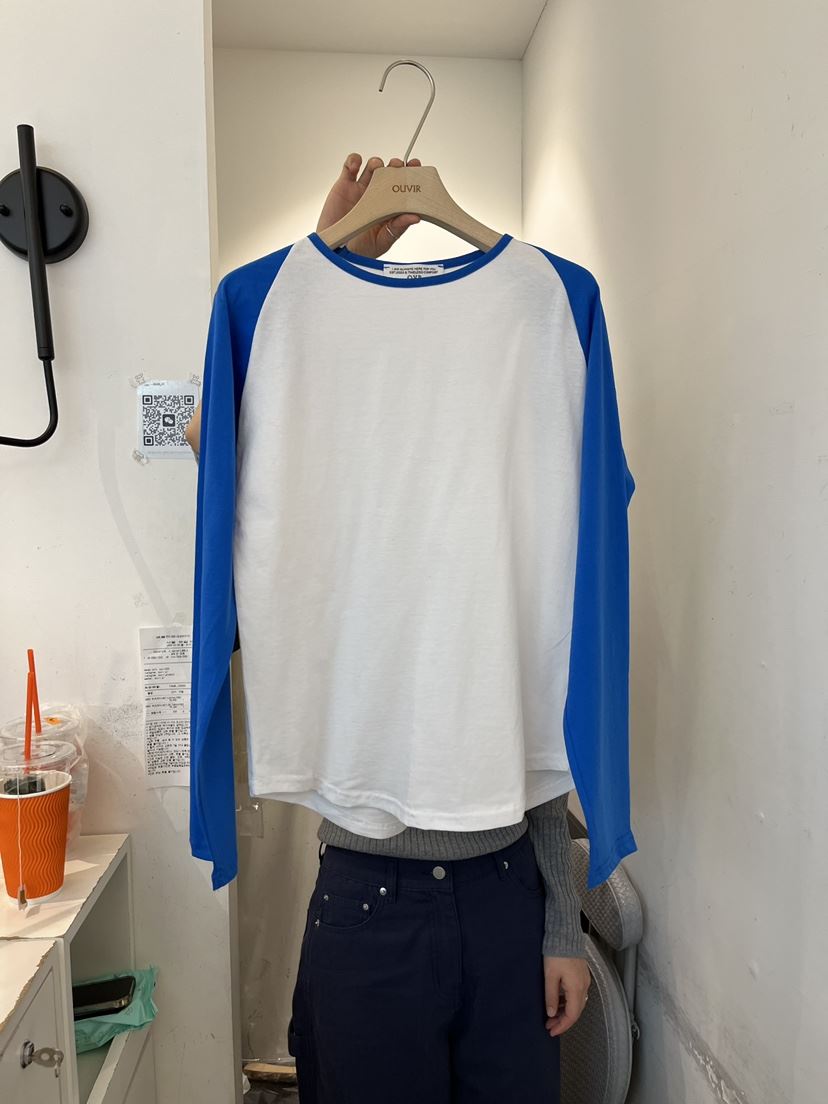 OUVIR東大門代購女裝新款職業熱賣真品26春夏長袖T恤插肩O.V.R/OUVIR長袖T恤