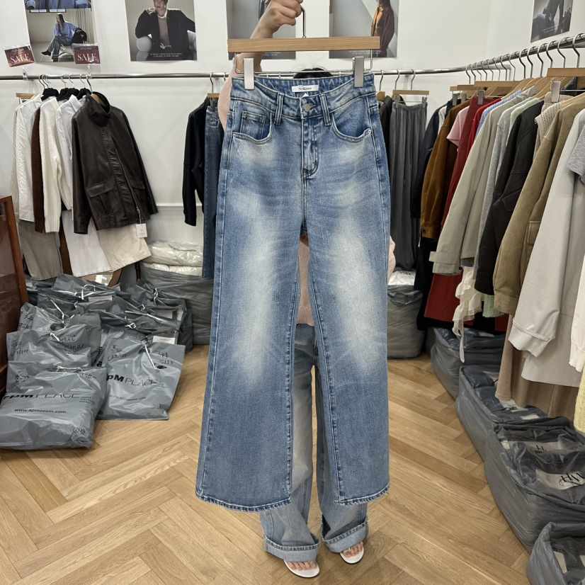 NOWHERE東大門實拍女士新款26春夏職業熱賣人氣真品牛仔褲NOWHERE牛仔褲