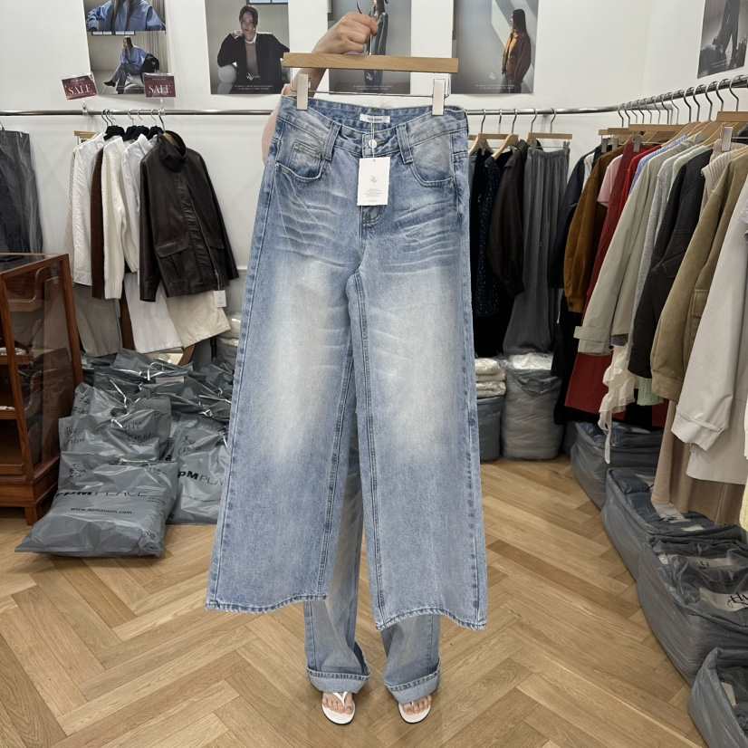 NOWHERE東大門直郵女裝新款休閑熱賣推薦職業真品時尚牛仔褲NOWHERE牛仔褲