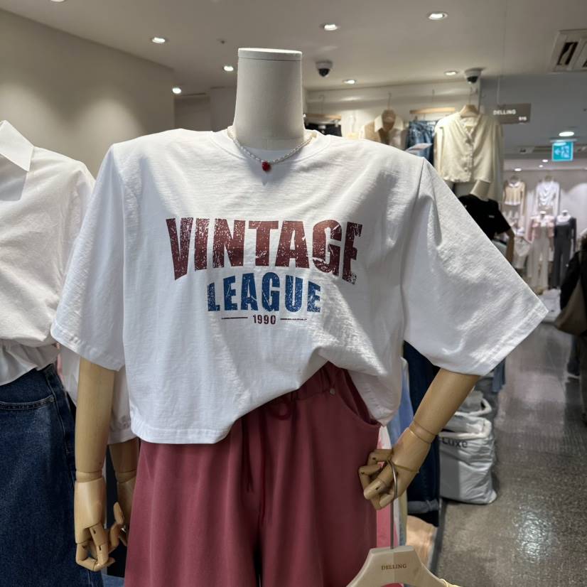 DELLING韓國代購女裝新款26春夏熱賣職業時尚推薦T恤復古DELLINGT恤