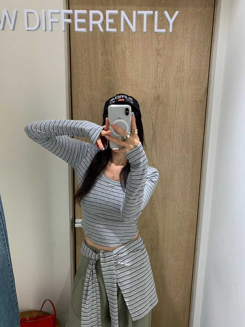 REVE CITE-L韓國代購女裝新品職業熱賣真品長袖T恤披肩REVE CITE-L長袖T恤