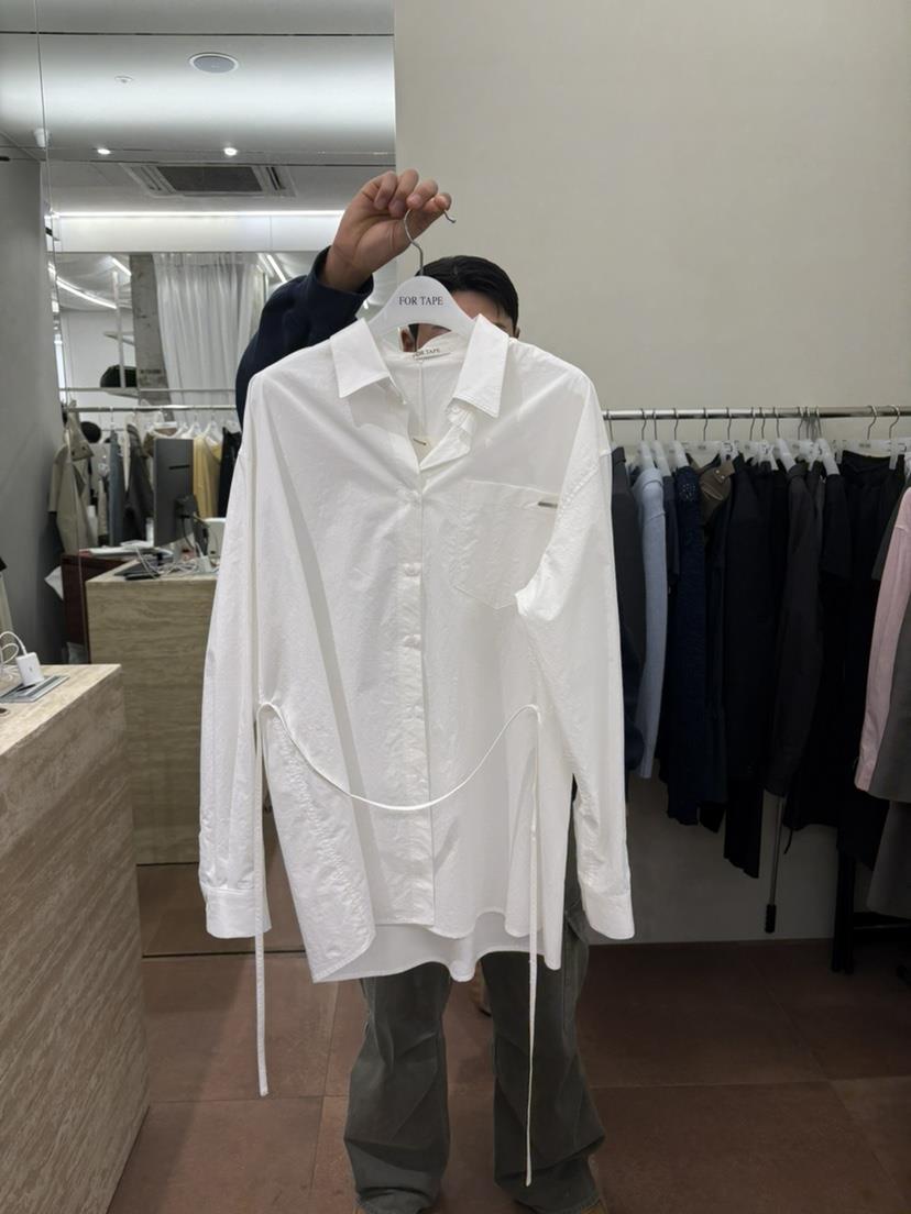 FOR TAPE韓國直郵女士新品熱賣真品時尚26春夏襯衫蕾絲衫系帶FOR TAPE襯衫/蕾絲衫