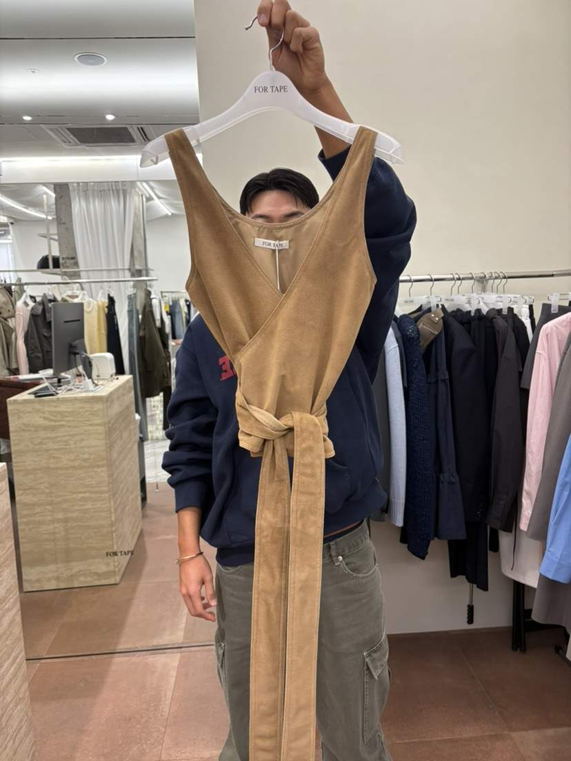 FOR TAPE東大門代購女裝新款26春夏職業馬甲不含內搭豬皮FOR TAPE馬甲