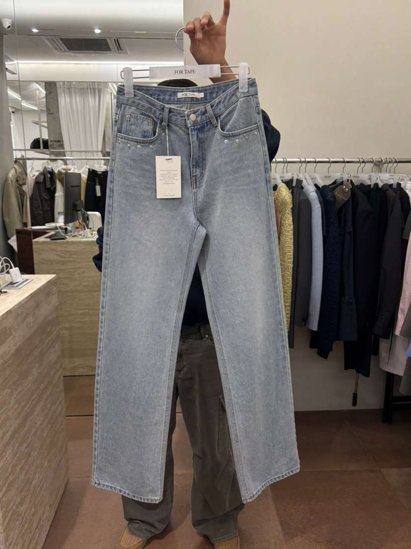 FOR TAPE韓國直郵女裝新品熱賣時尚職業人氣26春夏牛仔褲FOR TAPE牛仔褲