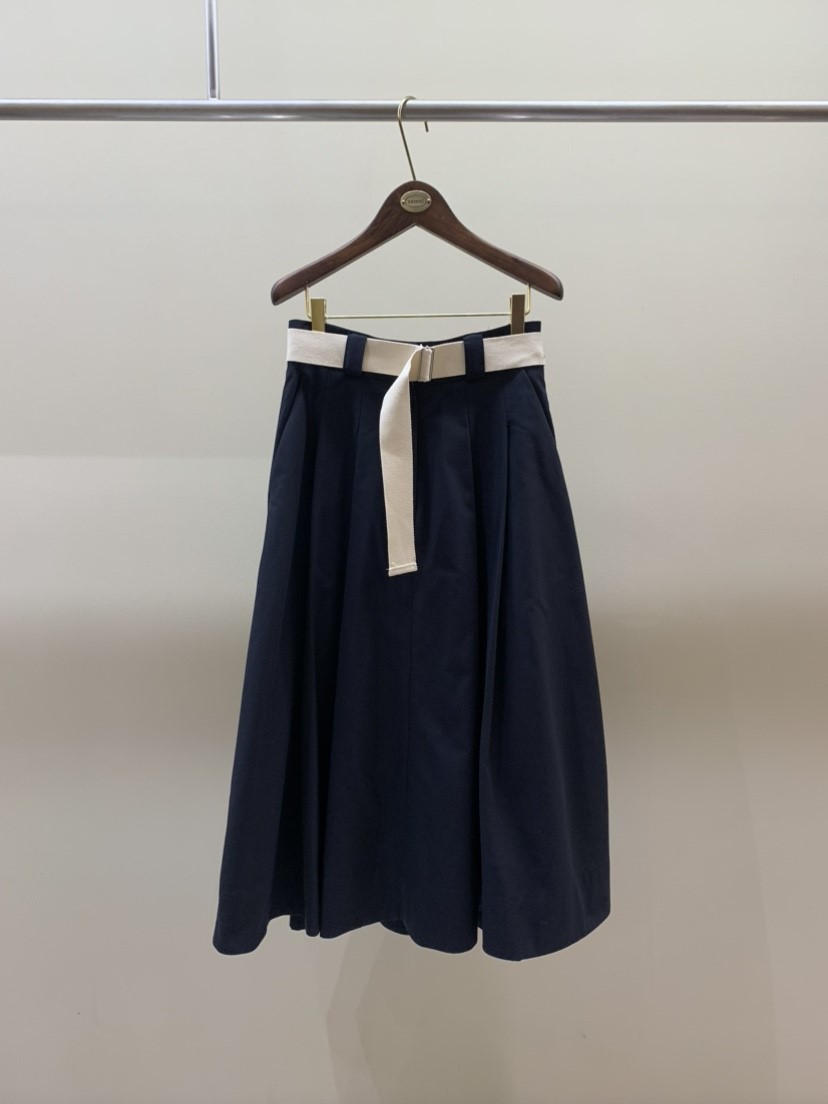 CAMEL-P韓國代購女裝新品時尚半身裙中短裙腰帶褶裥Came_l 家半身裙/中短裙