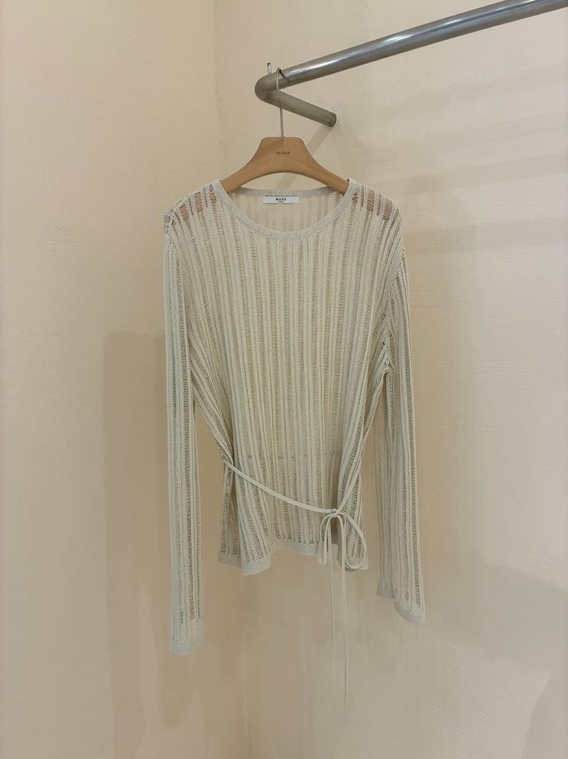 MUSE-P韓國直郵女士新款推薦時尚熱賣職業針織衫含腰繩腰帶MUSE-P針織衫