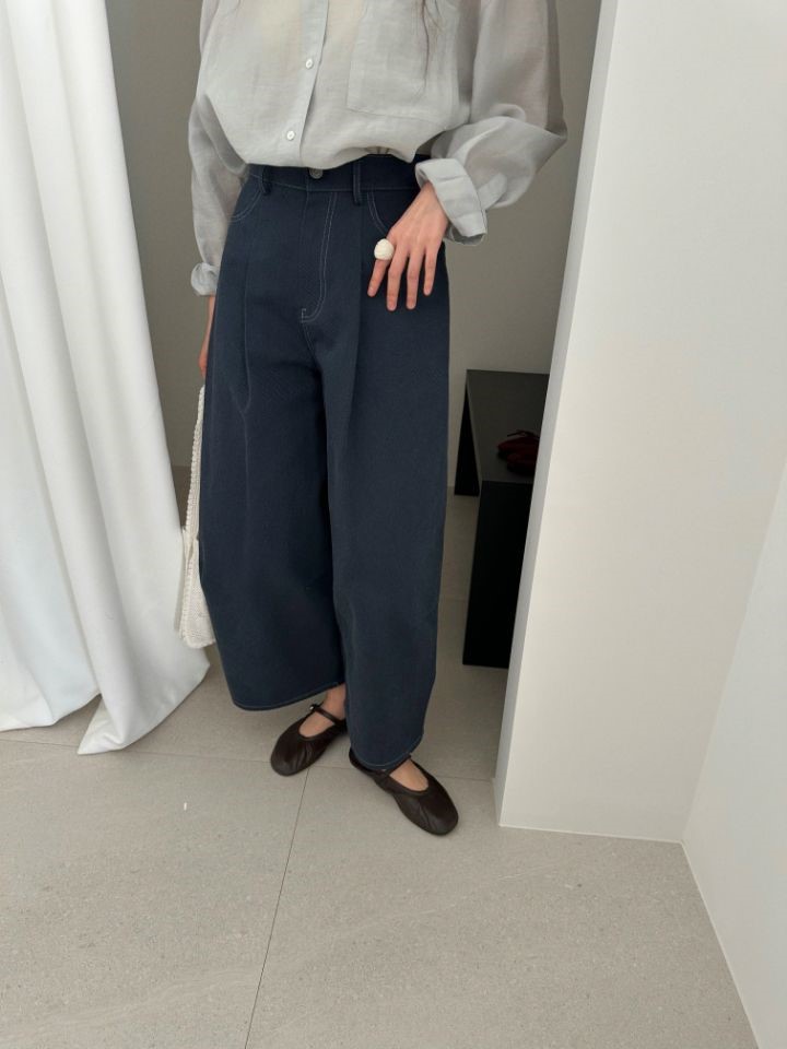 MARE韓國代購女士新款推薦休閑熱賣26春夏職業牛仔褲褶裥MARE牛仔褲