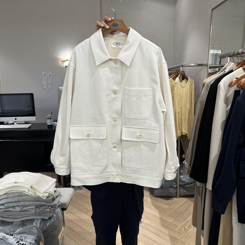 BRUSH-P/MULETTE韓國直郵女裝新品職業時尚26春夏夾克人字紋BRUSH-P/MULETTE夾克