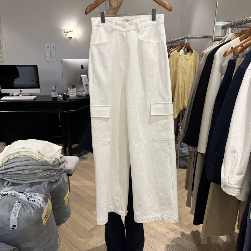 BRUSH-P/MULETTE韓國東大門直郵女裝新款推薦休閑褲人字紋BRUSH-P/MULETTE休閑褲