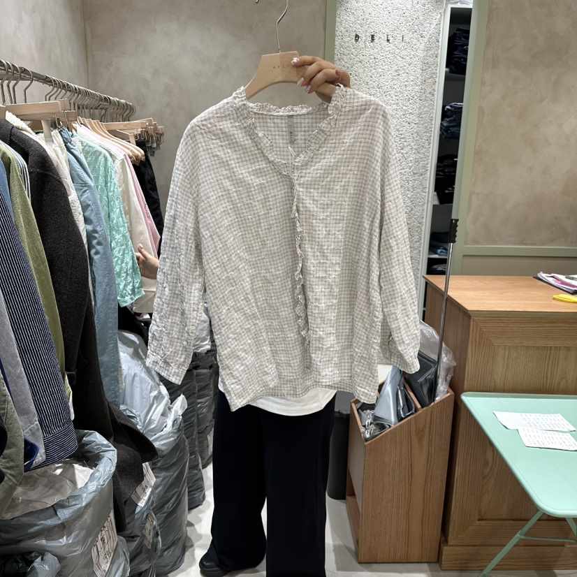 DELI JENNY韓國東大門直郵女士新款26春夏職業襯衫蕾絲衫DELI JENNY襯衫/蕾絲衫