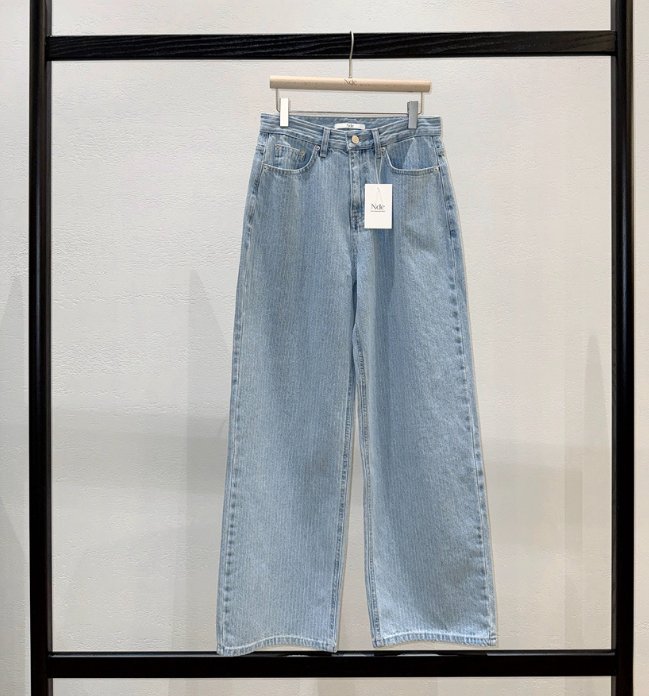 NDE韓國代購女裝新品熱賣人氣時尚26春夏職業推薦牛仔褲條紋BOHEME_NDE牛仔褲